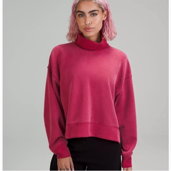 LULULEMON softstreme pullover turtleneck sweatshirt pink size 4 - Picture 1 of 2